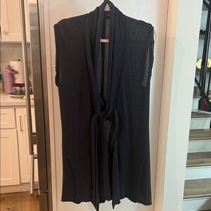 Oska vest knit Blue gray Sleeveless Open Cardigan rap Vest sz 2